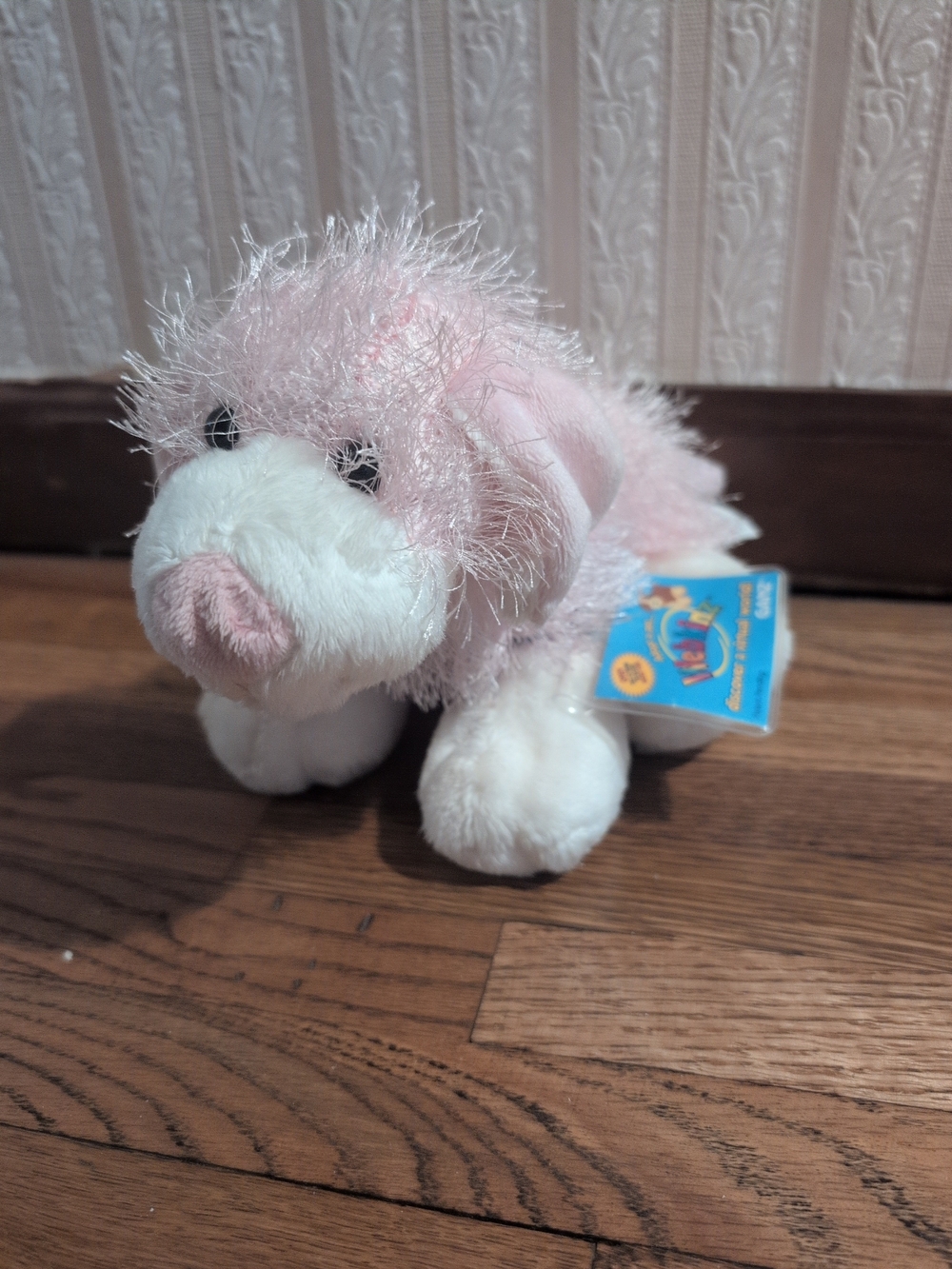 Plush Pink and White Dog Puppy Soft Stuffed Animal Webkinz